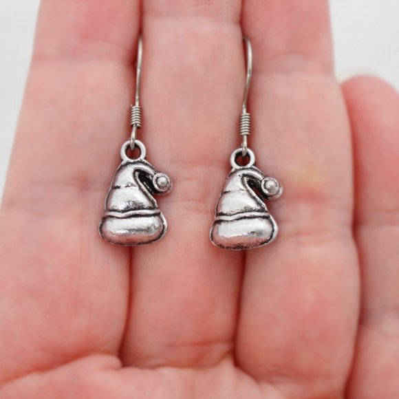 Santa/Elf Hat Charm Earrings - Picture 4 of 10